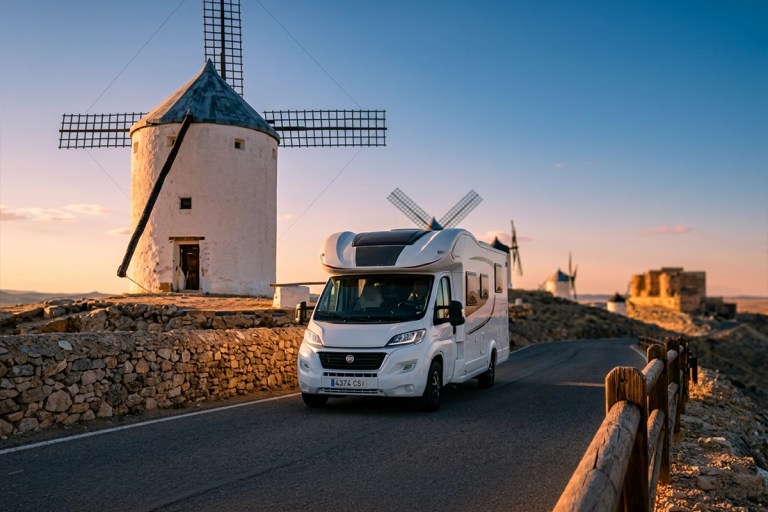 Camino de castilla la mancha en autocaravana